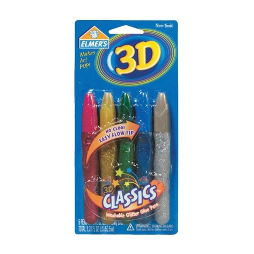 Elmers Glitter Glue Pens, Party Supplies 5 pack, 1 Ea